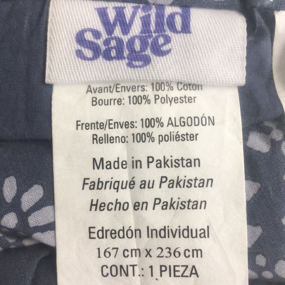 new 2-pc NAVY Wild Sage Julianna Floral Reversible Twin /Twin XL Comforter Set - Picture 5 of 10